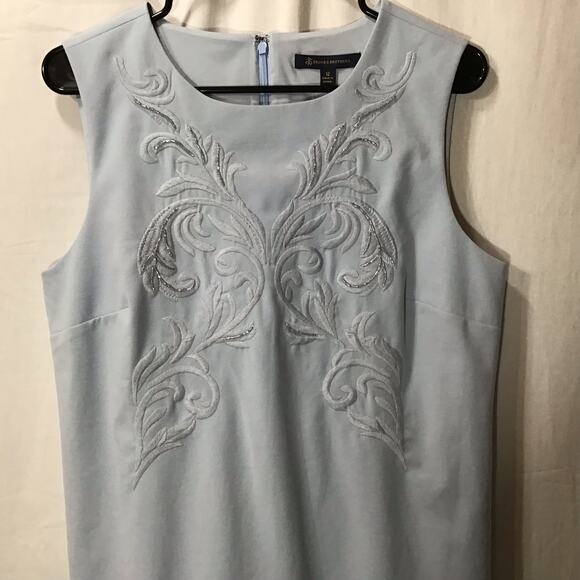 NWT Brooks Brothers Cotton Blend Embroidered Beaded Sheath Dress 12 Office - Picture 2 of 7